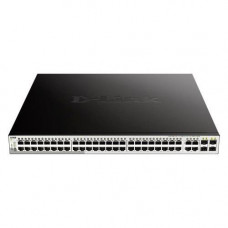 D-Link DGS-1210-52MP/F3A PROJ Настраиваемый L2 коммутатор с 48 портами 10/100/1000Base-T и 4 комбо-портами 100/1000Base-T/SFP (48 портов PoE 802.3af/at, PoE-бюджет 370 Вт)