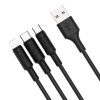 HOCO HC-80169 X25/ USB кабель  3-in-1: Lightning+Micro+Type-C/ 1m/ 2A/ Black