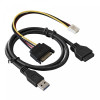 Exegate EX289290RUS Планка USB на переднюю панель ExeGate U5H-625, 5,25", 4*USB3.0, черная, металл, подсоед. к MB