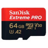 Micro SecureDigital 64GB SanDisk Extreme Pro microSD UH for 4K Video on Smartphones, Action Cams & Drones 200MB/s Read, 90MB/s Write, Lifetime Warranty[SDSQXCU-064G-GN6MA]