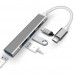 ORIENT CU-325, Type-C USB 3.0 (USB 3.1 Gen1)/USB 2.0 HUB 4 порта: 1xUSB3.0 + 2xUSB2.0 + 1xUSB2.0 Type-C, USB штекер тип C, алюминиевый корпус, серебристый (31237)