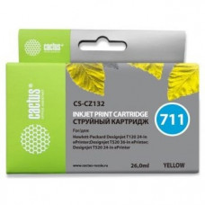 Cactus CZ132A  Картридж № 711  (CS-CZ132)  для HP Designjet T120/520, жёлтый, с чипом