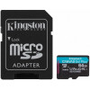 Micro SecureDigital 64Gb Kingston Canvas Go Plus UHS-I U3 A2 + ADP (170/70 MB/s) SDCG3/64GB