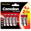 Camelion  LR6  Plus Alkaline 4+2 (4+2LR6-BP, батарейка,1.5В)