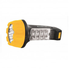 Ultraflash LED3818   (фонарь аккум 220В, черн /желт, 7+8 LED, 2 режима, SLA, пластик, коробка)