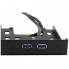 Exegate EX280446RUS Планка USB на переднюю панель Exegate U3H-615, 3,5", 2*USB 3.0, черная, подсоединение к мат. плате