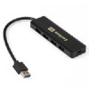 Exegate EX293980RUS USB-Хаб (концентратор) ExeGate DUB-4P/1 (кабель-адаптер USB3.0 --> 4xUSB3.0, Plug&Play, черный)