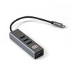 Exegate EX293987RUS USB-Хаб (концентратор) ExeGate DUB-4TC (кабель-адаптер USB Type C --> 4xUSB3.0, Plug&Play, серебристый)