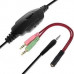 CROWN CMGH-101T Black&red (Подключение jack 3.5мм 4pin+ адаптер 2*jack spk+mic,Частотныи? диапазон: 20Гц-20,000 Гц ,Кабель 2.1м,Размер D 250мм, регулировка громкости, микрофон на ножке)