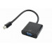 Cablexpert Переходник miniDisplayPort - VGA, 20M/15F, длина 10см, черный, пакет (A-mDPM-VGAF-02)