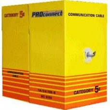 PROconnect (01-0148-3) Кабель витая пара омедненный F/UTP, CCA, CAT 5, PVC, 4PR, 26AWG, INDOOR, SOLID, серый, 305м Light