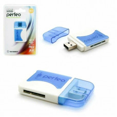 Perfeo Card Reader SD/MMC+Micro SD+MS+M2, (PF-VI-R010 Blue) синий (PF_4257)