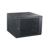 NEOMAX Шкаф телекоммуникационный   настенный 6U (600х450), стеклянная дверь, замок-ключ (3 шт), разборный, цвет черный (1 коробка)[NCB-WM6U-6045GK3-100-BK]