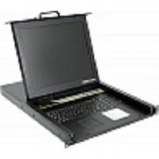 Procase E1708 Консоль однорельсовая , КВМ 8 порт, LCD 17'', single rail console KVM 8 port, LCD D-Sub, USB, разрешение 1280*1024, 8 кабелей