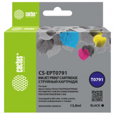 Картридж струйный Cactus CS-EPT0791 черный (13.8мл) для Epson Stylus Photo 1400/1500/PX700/710