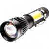 Ultraflash LED5333  (фонарь акк 4В, черн., LED+COB, 3 Вт, фокус, 4 реж, USB, бокс са)