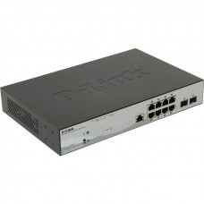 D-Link DGS-1210-10P/ME/B1A Управляемый L2 коммутатор с 8 портами 10/100/1000Base-T и 2 портами 1000Base-X SFP (8 портов PoE 802.3af/at, PoE-бюджет 78 Вт)