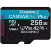 Micro SecureDigital 256Gb Kingston Canvas Go Plus UHS-I U3 A2 (170/90 MB/s) SDCG3/256GBSP