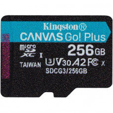 Micro SecureDigital 256Gb Kingston Canvas Go Plus UHS-I U3 A2 (170/90 MB/s) SDCG3/256GBSP