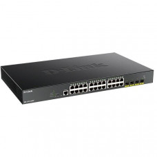 D-Link DGS-1250-28XMP/A1A Настраиваемый L2 коммутатор с 24 портами 10/100/1000Base-T и 4 портами 10GBase-X SFP+ (24 порта PoE 802.3af/at, PoE-бюджет 370 Вт)