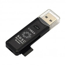 5bites Устройство ч/з карт памяти RE2-100BK USB2.0 Card reader / SD / TF / USB PLUG / BLACK