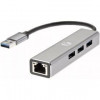 VCOM DH312A Переходник USB 3.0 -->RJ-45 1000Mbps+3 USB3.0, Aluminum Shell, 0.2м VCOM <DH312A>[4895182246843]