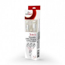 Cablexpert Кабель магнитный USB 2.0 CC-USB2-AMLM31-1M, AM/TypeC - microBM 5P - iPhone lightning, комбо кабель, 1м, алюминиевые разъемы, коробка