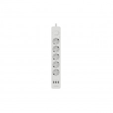 Harper Сетевой фильтр с USB зарядкой UCH-530 White (5 роз.,1,5м.,3 x USB 2.4A (max 3.4A), 4000W) {H00002264}