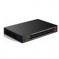 DAHUA DH-SF1026LP 26-портовый неуправляемый коммутатор с РоЕ, 24xRJ45 100Mb PoE, 2xRJ45 1Gb uplink, суммарно 190Вт, коммутация 8.8 Гбит/с, MAC-таблица 8K