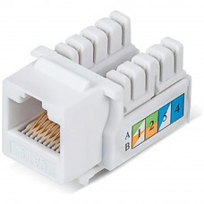 Rexant (02-0254) Модуль Keystone Jack RJ-45(8P8C), UTP неэкранированный, CAT 6, тип 90 градусов, белый PRO