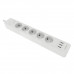 Harper Сетевой фильтр с USB зарядкой UCH-530 White (5 роз.,1,5м.,3 x USB 2.4A (max 3.4A), 4000W) {H00002264}