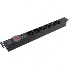 Exegate EX280832RUS Блок розеток ExeGate ServerPro PDU-19H607 Al-6S-C14-SW-SPD1, 19",1U,алюм, 6Schuko, С14, SPD1