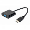 Bion Переходник с кабелем HDMI - VGA, 19M/15F, длина кабеля 15см [BXP-A-HDMI-VGA-04]