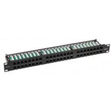 Rexant (02-0033) Панель коммутационная высокой плотности с кабельными органайзерами 19", 1U, 48 портов, UTP, RJ-45, CAT 5e REXANT PRO