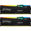 DDR 5 DIMM 64Gb PC48000, 6000Mhz, Kingston FURY Beast Black RGB CL40 (Kit of 2) (KF560C40BBAK2-64) (retail)