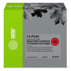 Cactus PG-40 Картридж для Canon Pixma iP1200/1800/1900/2200/2500/2600/MP140/210/450/470/MX300, черный
