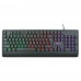 Клавиатура Gembird KB-220L {с подстветкой, USB, черный, 104 клавиши, подсветка Rainbow, кабель 1.5м, водоотталкивающая поверхность}