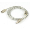Cablexpert Кабель USB 2.0 Pro, AM/BM, 1,8м, экран, феррит.кольцо, прозрачный (CCF-USB2-AMBM-TR-6)
