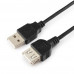 Кабель-удлинитель USB2.0 Cablexpert CC-USB2-AMAF-6B-N, AM/AF, медь, серия Pro, 1.8м, черн, пакет