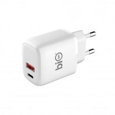 Bion Сетевое Зарядное Устройство, USB-A + USB-C, PowerDelivery, 18 Вт, белый [BXP-ADP-PD-AC-18W]