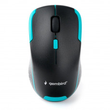Gembird MUSW-410 {Мышь беспроводная, 2.4ГГц, 3 кнопки + колесо кнопка,1600DPI чёрно-бирюзовый}