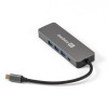 Exegate EX293984RUS Док-станция ExeGate DUB-31C/PD/H (кабель-адаптер USB Type-C --> 3xUSB3.0 + PD 60W + HDMI 4K@30Hz, Plug&Play, серый)