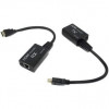 ORIENT VE044, HDMI extender (Tx+Rx), активный удлинитель до 60 м по витой паре Cat5e/6, HDMI 1.4а, 1080p@60Hz/3D, HDCP, питание от внешнего БП 5В/1А, встроенные кабели HDMI M (31094)