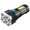 Ultraflash LED51525 (фонарь акк 4В, черн., 4LED+COB, 3 Вт, 4 реж, Micro -USB, бокс)