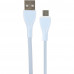 PERFEO Кабель USB A вилка - Micro USB вилка, 2.4A, голубой, силикон, длина 1 м., ULTRA SOFT (U4022)