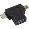 ORIENT UC-302 Переходник USB 3.0 OTG, Af UC-302 -> Type-Cm (24pin) + micro-Bm (5pin), черный