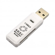 5bites Устройство ч/з карт памяти RE2-100WH USB2.0 Card reader / SD / TF / USB PLUG / WHITE