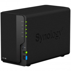 Synology DS220+ Сетевое хранилище DC 2,0GhzCPU/2GB(upto6)/RAID0,1/up to 2HDDs SATA(3,5' 2,5')/2xUSB3.0/2GigEth/iSCSI/2xIPcam(up to 25)/1xPS /1YW